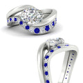 Thumbnail 26 - swirl-oval-east-west-sapphire-wedding-ring-set-in-white-gold-fd11522gsabl-nl-wg