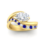 Load image into Gallery viewer, swirl-oval-east-west-sapphire-wedding-ring-set-in-yellow-gold-fd11522gsabl-nl-yg
