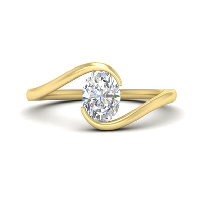Swirl Oval Solitaire Engagement Ring