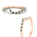 Load image into Gallery viewer, swirl-pave-emerald-wedding-band-in-rose-gold-fdens7806ovbgemgrangle3-nl-rg.jpg?v=1759992381
