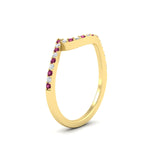 Load image into Gallery viewer, swirl-pave-pink-sapphire-wedding-band-in-yellow-gold-fdens7806ovbgsadrpiangle2-nl-yg.jpg?v=1759992381
