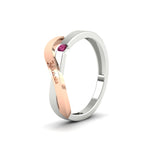 Load image into Gallery viewer, swirl-pink-sapphire-love-mens-wedding-band-in-rose-gold-FDM11159GSADRPIANGLE2-NL-RG

