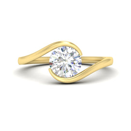 Swirl Round Solitaire Engagement Ring