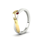 Load image into Gallery viewer, swirl-ruby-love-mens-wedding-band-in-yellow-gold-FDM11159GRUDRANGLE2-NL-YG
