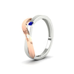 Load image into Gallery viewer, swirl-sapphire-love-mens-wedding-band-in-rose-gold-FDM11159GSABLANGLE2-NL-RG
