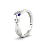 Load image into Gallery viewer, swirl-sapphire-love-mens-wedding-band-in-white-gold-FDM11159GSABLANGLE2-NL-WG
