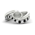Load image into Gallery viewer, Swirl Semi Mount East West Wedding Ring Set
