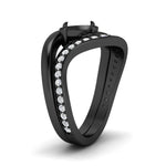 Load image into Gallery viewer, Swirl Semi Mount East West Wedding Ring Set
