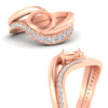 Load image into Gallery viewer, Swirl Semi Mount East West Wedding Ring Set