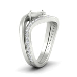 Load image into Gallery viewer, Swirl Semi Mount East West Wedding Ring Set
