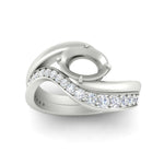 Load image into Gallery viewer, Swirl Semi Mount East West Wedding Ring Set
