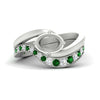 Load image into Gallery viewer, Swirl Semi Mount East West Wedding Ring Set
