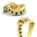 Load image into Gallery viewer, Swirl Semi Mount East West Wedding Ring Set
