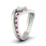 Load image into Gallery viewer, Swirl Semi Mount East West Wedding Ring Set
