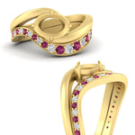 Load image into Gallery viewer, Swirl Semi Mount East West Wedding Ring Set
