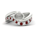 Load image into Gallery viewer, Swirl Semi Mount East West Wedding Ring Set
