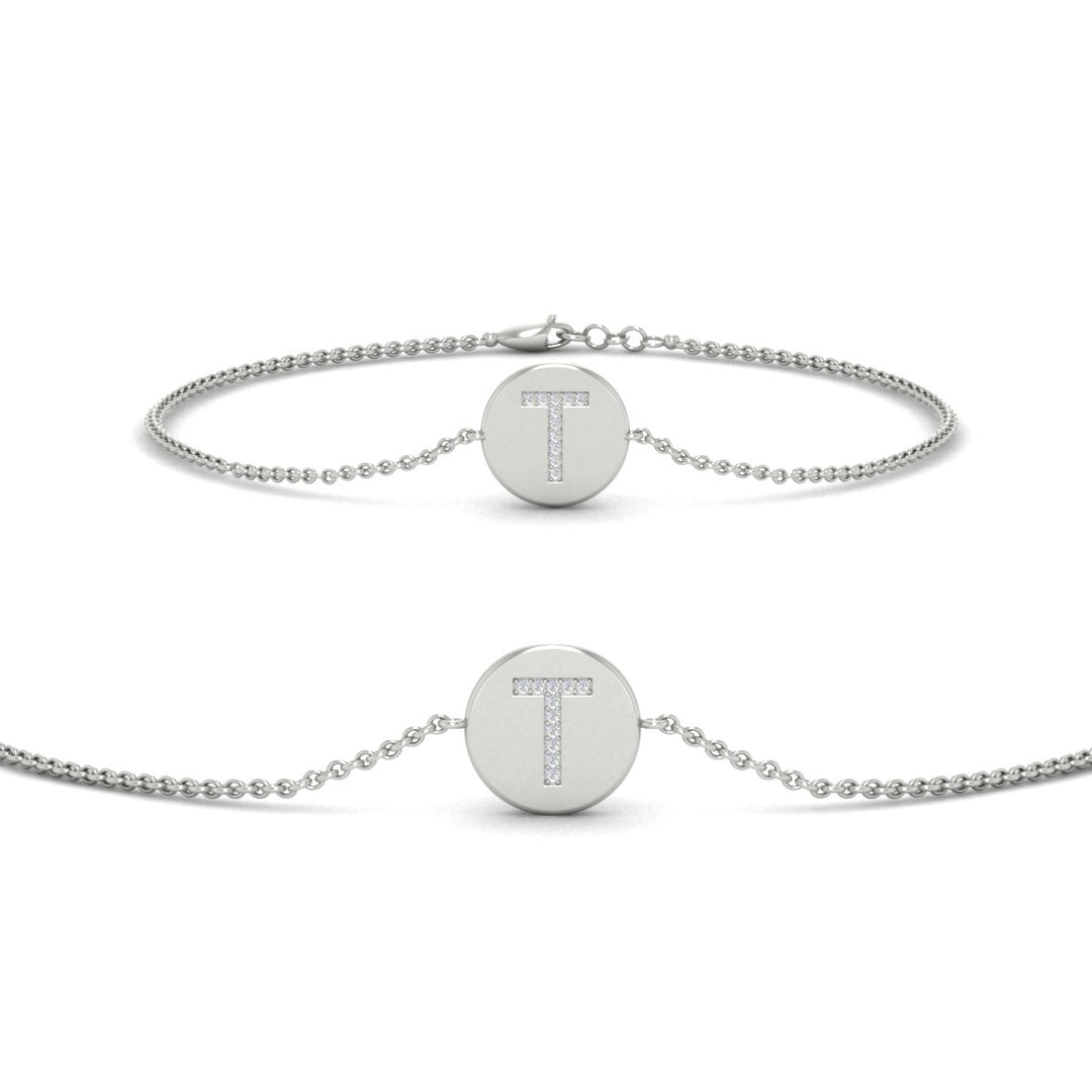 Alphabet disc diamond bracelet