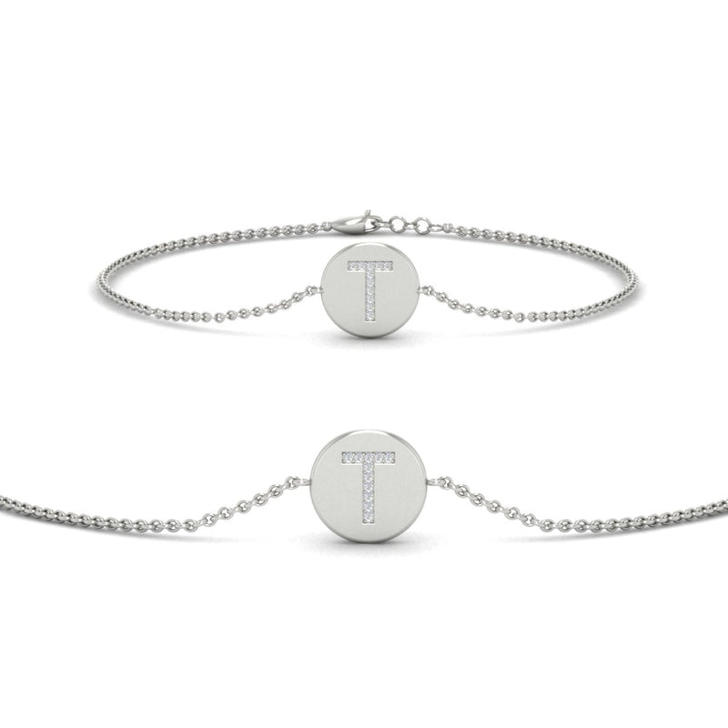 Alphabet disc diamond bracelet