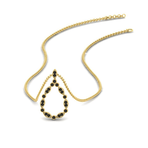 tear-drop-shape-black-diamond-pendant-necklace-in-FDPD11166GBLACK-NL-YG