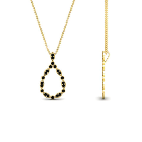 tear-drop-shape-black-diamond-pendant-necklace-in-FDPD11166GBLACK-NL-YG