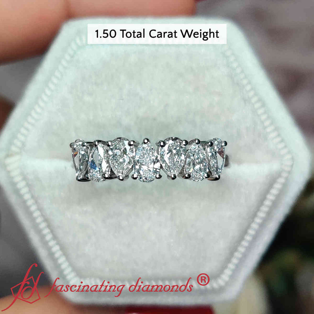 Teardrop 7 Stone Wedding Band