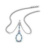 Load image into Gallery viewer, teardrop-diamond-drop-pendant-necklace-with-blue-topaz-in-FDPD9049GICBLTO-NL-WG
