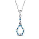 Load image into Gallery viewer, teardrop-diamond-drop-pendant-necklace-with-blue-topaz-in-FDPD9049GICBLTO-NL-WG
