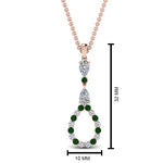 Load image into Gallery viewer, teardrop-diamond-drop-pendant-necklace-with-emerald-in-FDPD9049GEMGR-NL-RG
