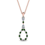 Load image into Gallery viewer, teardrop-diamond-drop-pendant-necklace-with-emerald-in-FDPD9049GEMGR-NL-RG
