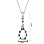 Load image into Gallery viewer, teardrop-diamond-drop-pendant-necklace-with-emerald-in-FDPD9049GEMGR-NL-WG
