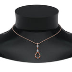 Load image into Gallery viewer, teardrop-diamond-drop-pendant-necklace-with-orange-sapphire-in-FDPD9049GSAOR-NL-RG
