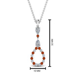 Load image into Gallery viewer, teardrop-diamond-drop-pendant-necklace-with-orange-sapphire-in-FDPD9049GSAOR-NL-WG
