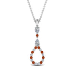 Load image into Gallery viewer, teardrop-diamond-drop-pendant-necklace-with-orange-sapphire-in-FDPD9049GSAOR-NL-WG

