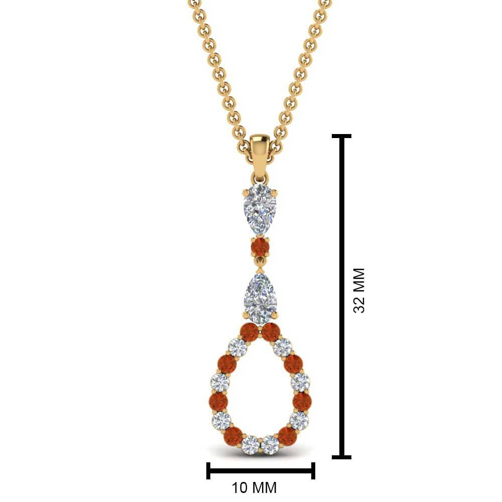 teardrop-diamond-drop-pendant-necklace-with-orange-sapphire-in-FDPD9049GSAOR-NL-YG