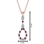 Load image into Gallery viewer, teardrop-diamond-drop-pendant-necklace-with-pink-sapphire-in-FDPD9049GSADRPI-NL-RG
