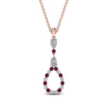Load image into Gallery viewer, teardrop-diamond-drop-pendant-necklace-with-pink-sapphire-in-FDPD9049GSADRPI-NL-RG
