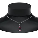 Load image into Gallery viewer, teardrop-diamond-drop-pendant-necklace-with-pink-sapphire-in-FDPD9049GSADRPI-NL-WG
