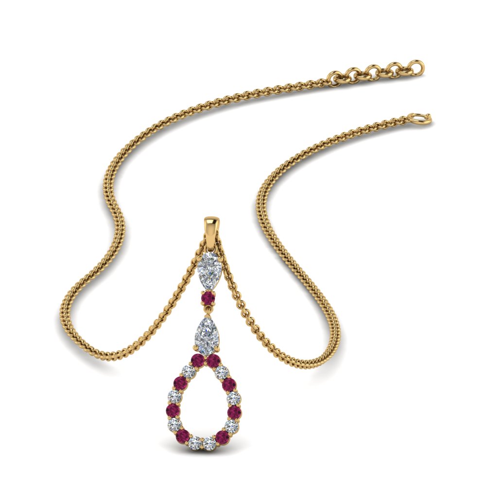 teardrop-diamond-drop-pendant-necklace-with-pink-sapphire-in-FDPD9049GSADRPI-NL-YG