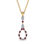 Load image into Gallery viewer, teardrop-diamond-drop-pendant-necklace-with-pink-sapphire-in-FDPD9049GSADRPI-NL-YG
