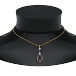 Load image into Gallery viewer, teardrop-diamond-drop-pendant-necklace-with-pink-sapphire-in-FDPD9049GSADRPI-NL-YG
