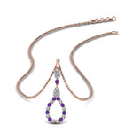 Load image into Gallery viewer, teardrop-diamond-drop-pendant-necklace-with-purple-topaz-in-FDPD9049GVITO-NL-RG
