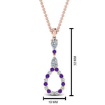 Load image into Gallery viewer, teardrop-diamond-drop-pendant-necklace-with-purple-topaz-in-FDPD9049GVITO-NL-RG
