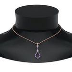 Load image into Gallery viewer, teardrop-diamond-drop-pendant-necklace-with-purple-topaz-in-FDPD9049GVITO-NL-RG

