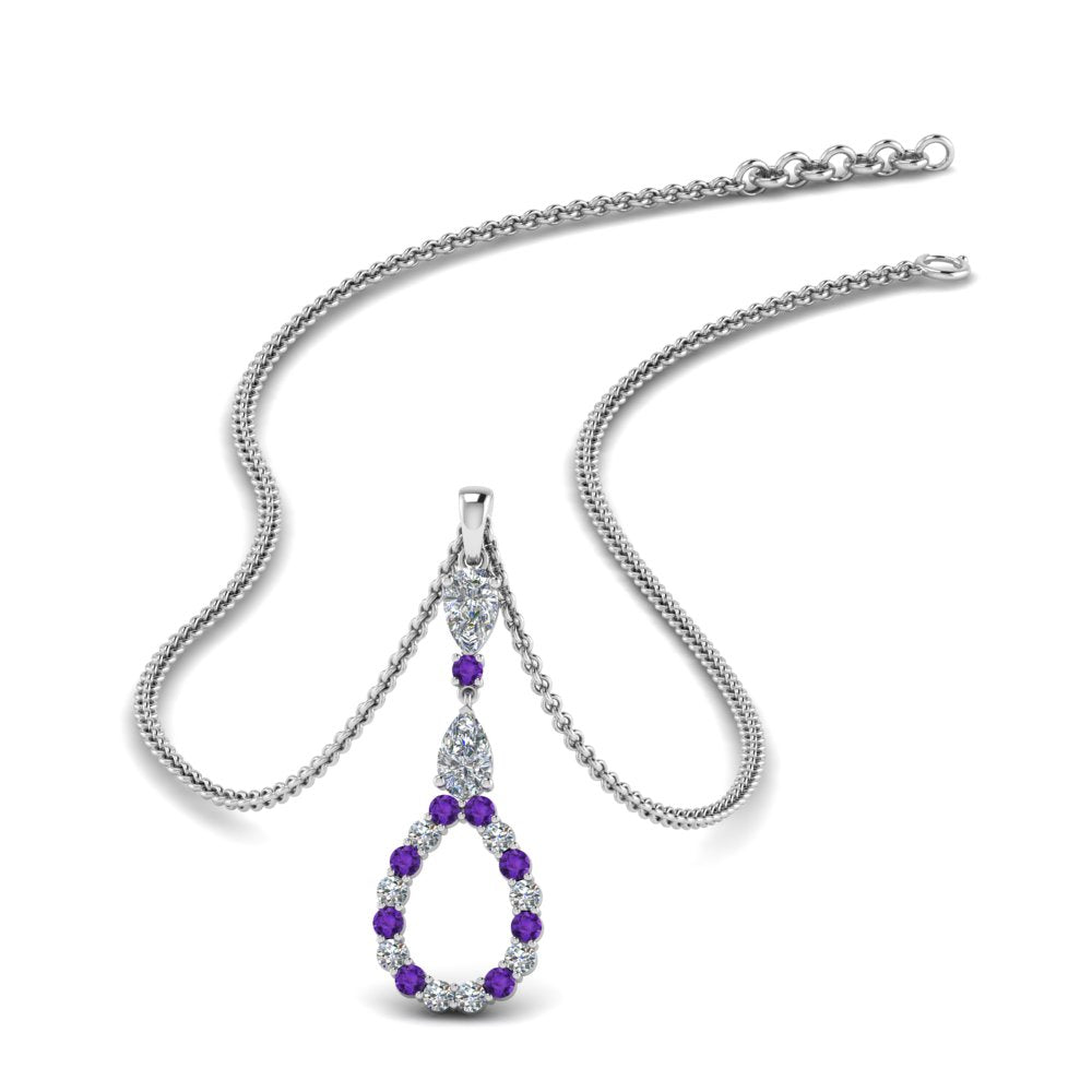 teardrop-diamond-drop-pendant-necklace-with-purple-topaz-in-FDPD9049GVITO-NL-WG