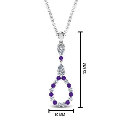 teardrop-diamond-drop-pendant-necklace-with-purple-topaz-in-FDPD9049GVITO-NL-WG