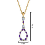 Load image into Gallery viewer, teardrop-diamond-drop-pendant-necklace-with-purple-topaz-in-FDPD9049GVITO-NL-YG
