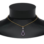 Load image into Gallery viewer, teardrop-diamond-drop-pendant-necklace-with-purple-topaz-in-FDPD9049GVITO-NL-YG
