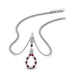Load image into Gallery viewer, teardrop-diamond-drop-pendant-necklace-with-ruby-in-FDPD9049GRUDR-NL-WG
