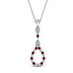Load image into Gallery viewer, teardrop-diamond-drop-pendant-necklace-with-ruby-in-FDPD9049GRUDR-NL-WG
