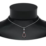 Load image into Gallery viewer, teardrop-diamond-drop-pendant-necklace-with-ruby-in-FDPD9049GRUDR-NL-WG
